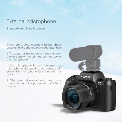 Saneen Digital Camera, 4k Cameras for Photography & Video, 64MP WiFi Touch Screen Vlogging Camera for YouTube with Flash, 32GB Card, Lens Hood