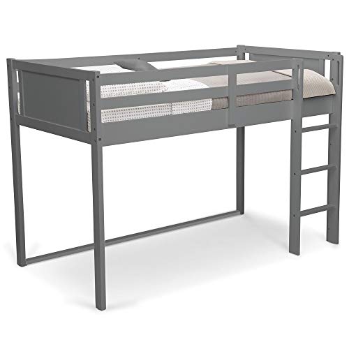 Delta Children Twin Loft Bed with Guardrail and Ladder (Coordinates with Loft Bed Tents Sold Separately), White