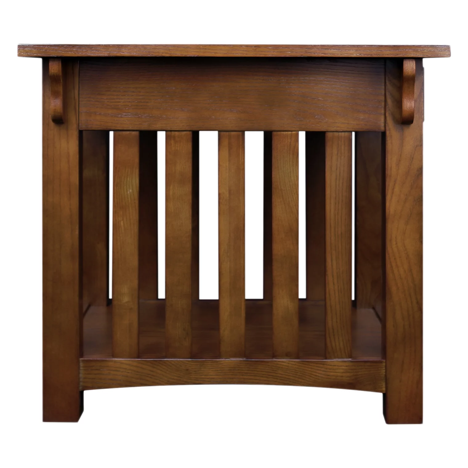 Leick Home 8207 Mission Impeccable End Table with Drawer, Made with Solid Wood, Side Table for Living Room, Bedroom, Medium Oak Finish