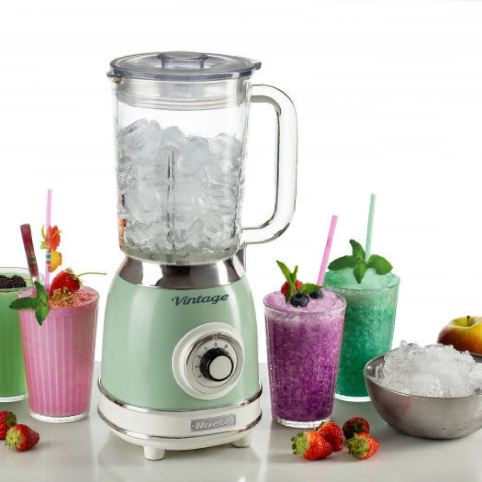 Vintage Blender With Glass Cup Green 1000W