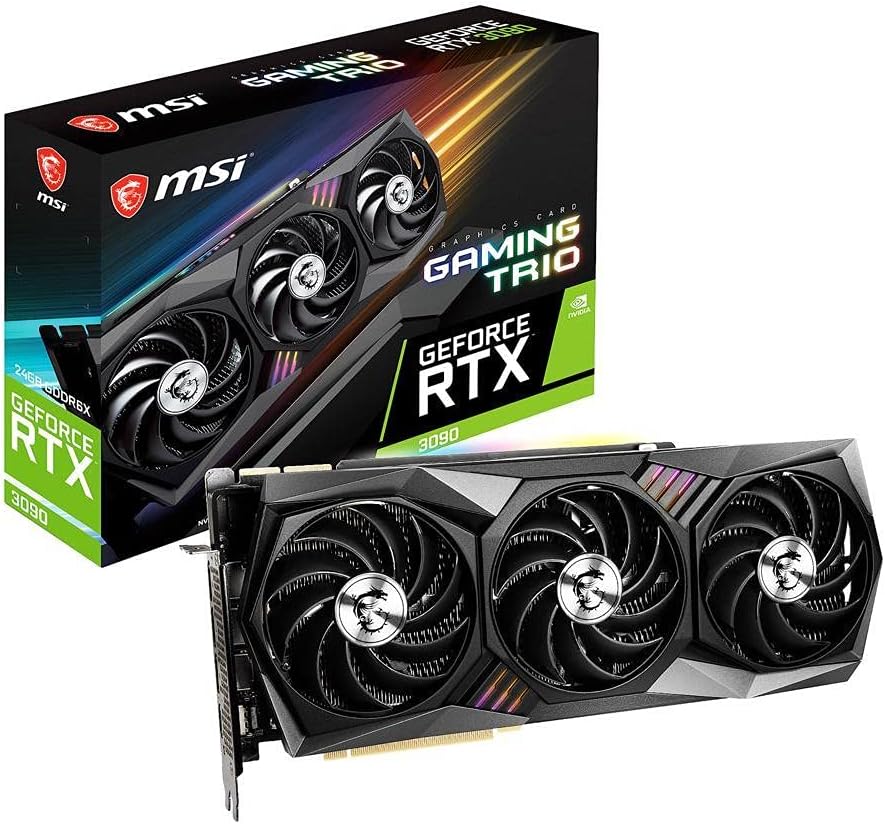 MSI GeForce RTX 3090 DirectX 12 Ultimate RTX 3090 Gaming Trio 24G 24GB 384-Bit GDDR6X PCI Express 4.0 x16 HDCP Ready ATX Video Card