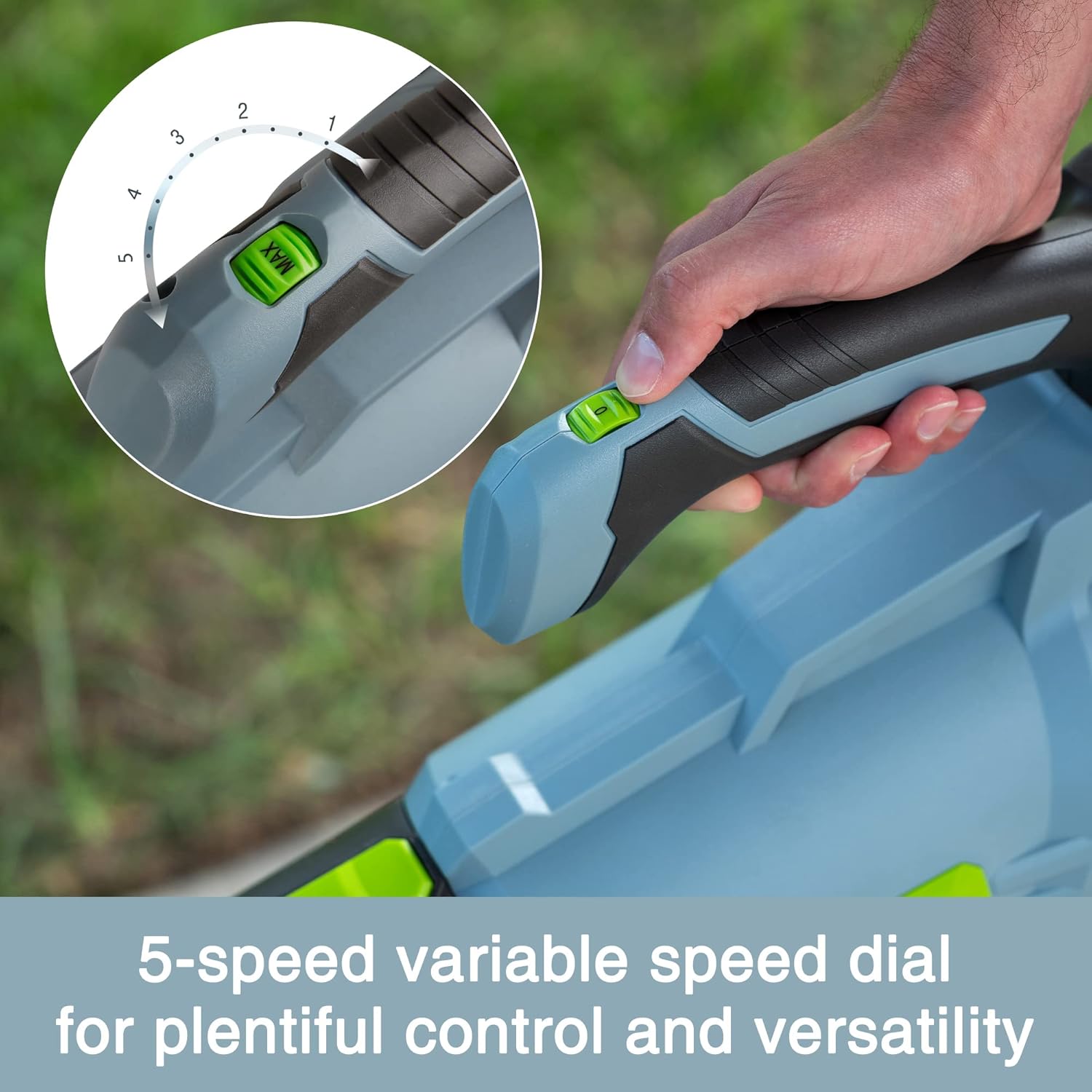 WORKPRO 20V Cordless Leaf Blower with 5 Adjustable Speeds, 350 CFM Powered Blower Sweeper for Lawn Care Snow Blowing Yard Cleaning
