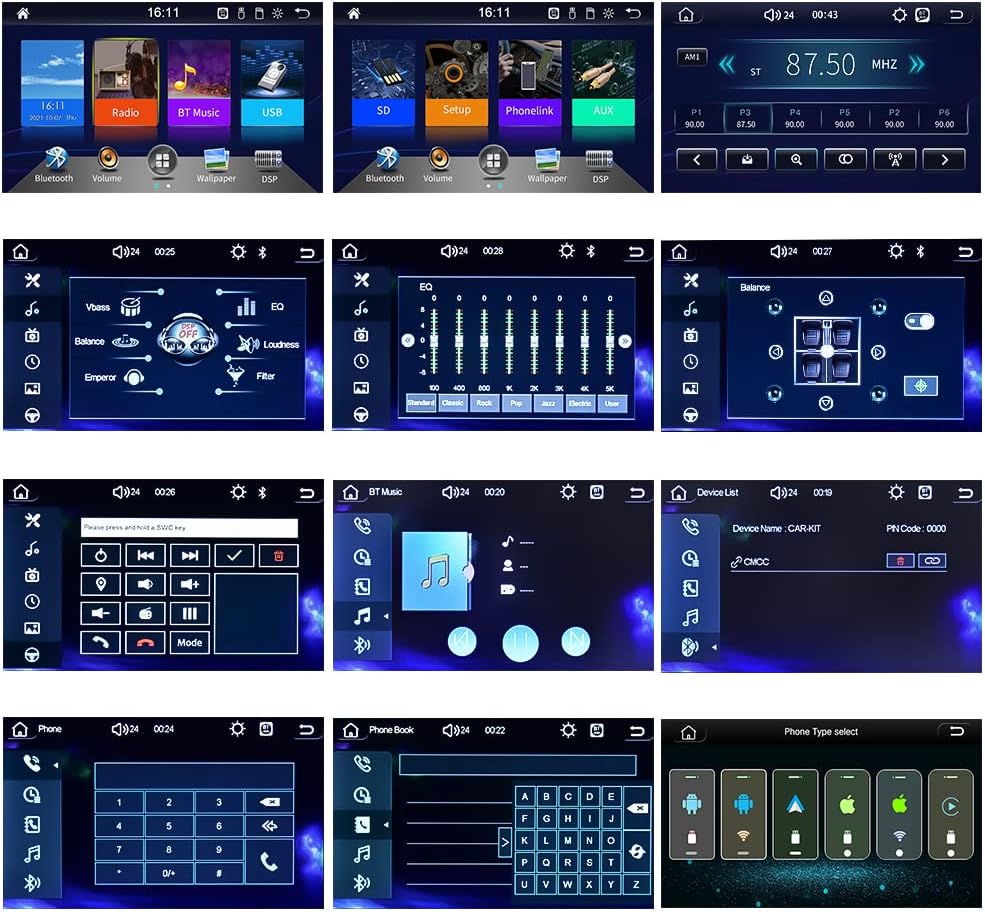 Double Din Car Stereo with Carplay/Android Auto 6.2&ldquo
