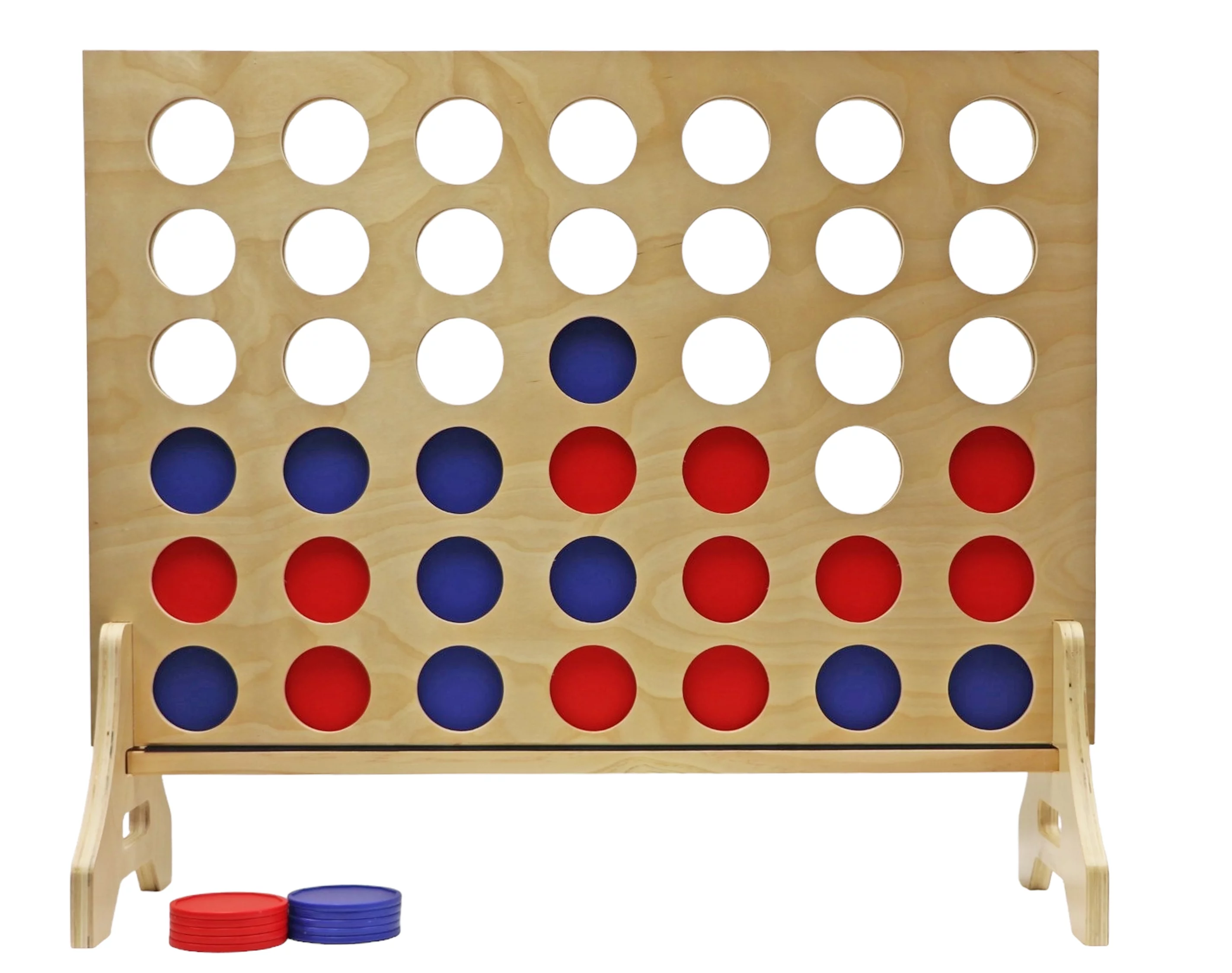 Tailgating Pros Premium Giant Four in a Row with Carrying Case - Jumbo Oversized Outdoor Yard Game - Connect Multiple Pucks in a Row to Win