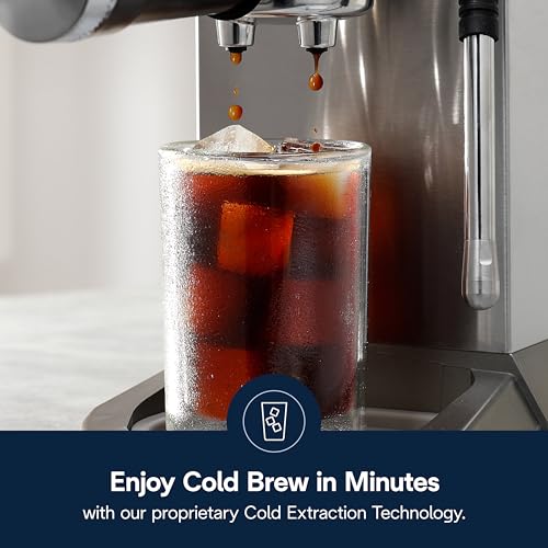 De'Longhi Dedica Duo Compact Espresso Machine - Cold Brew Coffee Maker with Milk Frother Wand- for Espresso, Hot & Iced Coffee, Cappuccinos