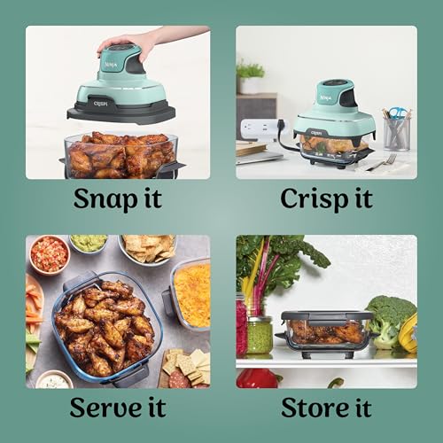Ninja Crispi Air Fryer, Microwave, Freezer & Dishwasher Safe, Non Toxic Glass Portable Cooking System