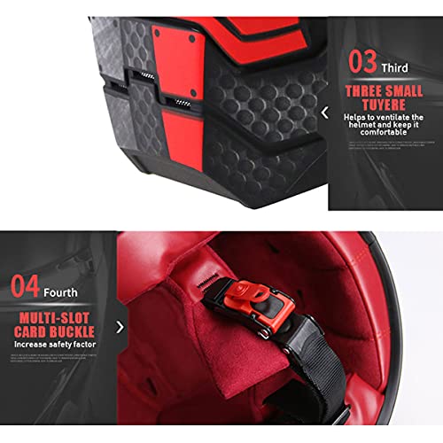 XINLIFE Motorcycle Helmet Full Face Predator Helmet Motorcycle, Personality Cool Flip Open Helmet Mask for Motorcycle