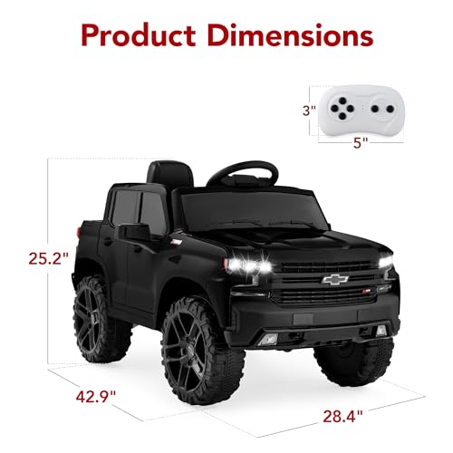 Best Choice Products 12V Licensed Chevrolet Silverado Ride On Truck, Electric Car Toy w/Parent Remote Control, Truck Bed Storage, Bluetooth Speaker