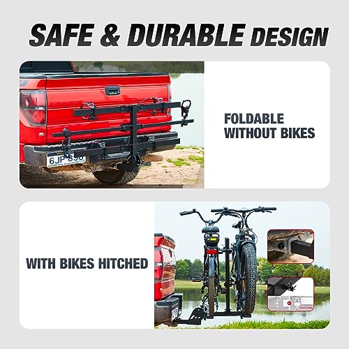 Young Electric 2-Bike Rack Mate R, E-Bike Rack Hitch with Ramp for Cars, Trucks, Minivans, SUVs with 2 Inches Receiver