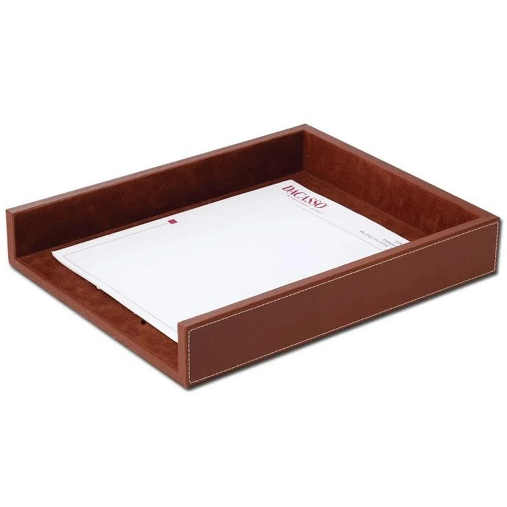 Rustic Brown Leather 7-Piece Desk Set