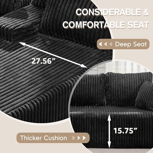 Modular Sectional Sofa Couches L-Shape Couch 3 Seat Modular Sofa Memory Foam Sectional Couches for Living Room
