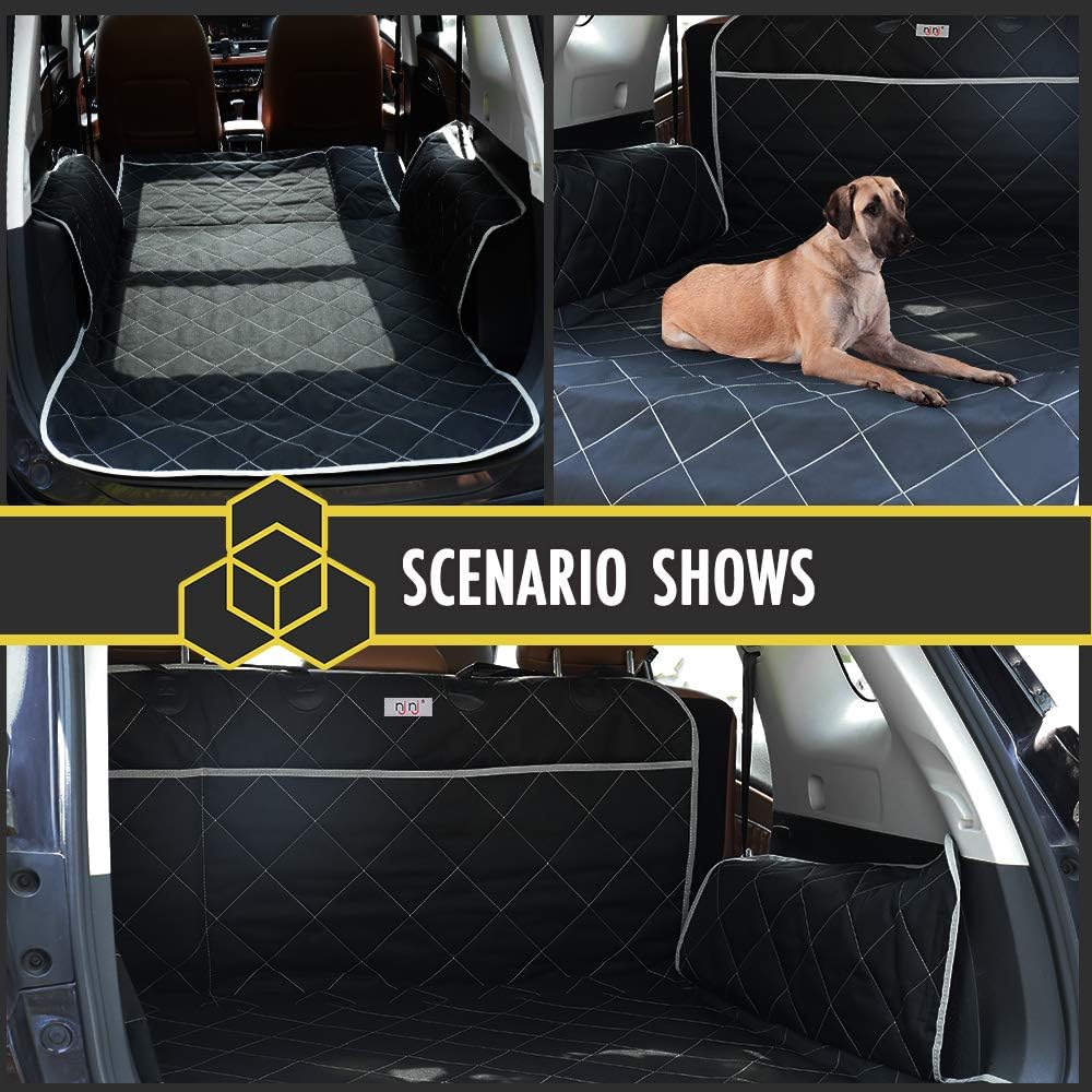 Pet Cargo Liner for SUV - Extra Large Pockets,Heavy Duty Durability Mats for Dogs,100% Waterproof Cargo Cover,Nonslip Backing,Bumper Flap Protector