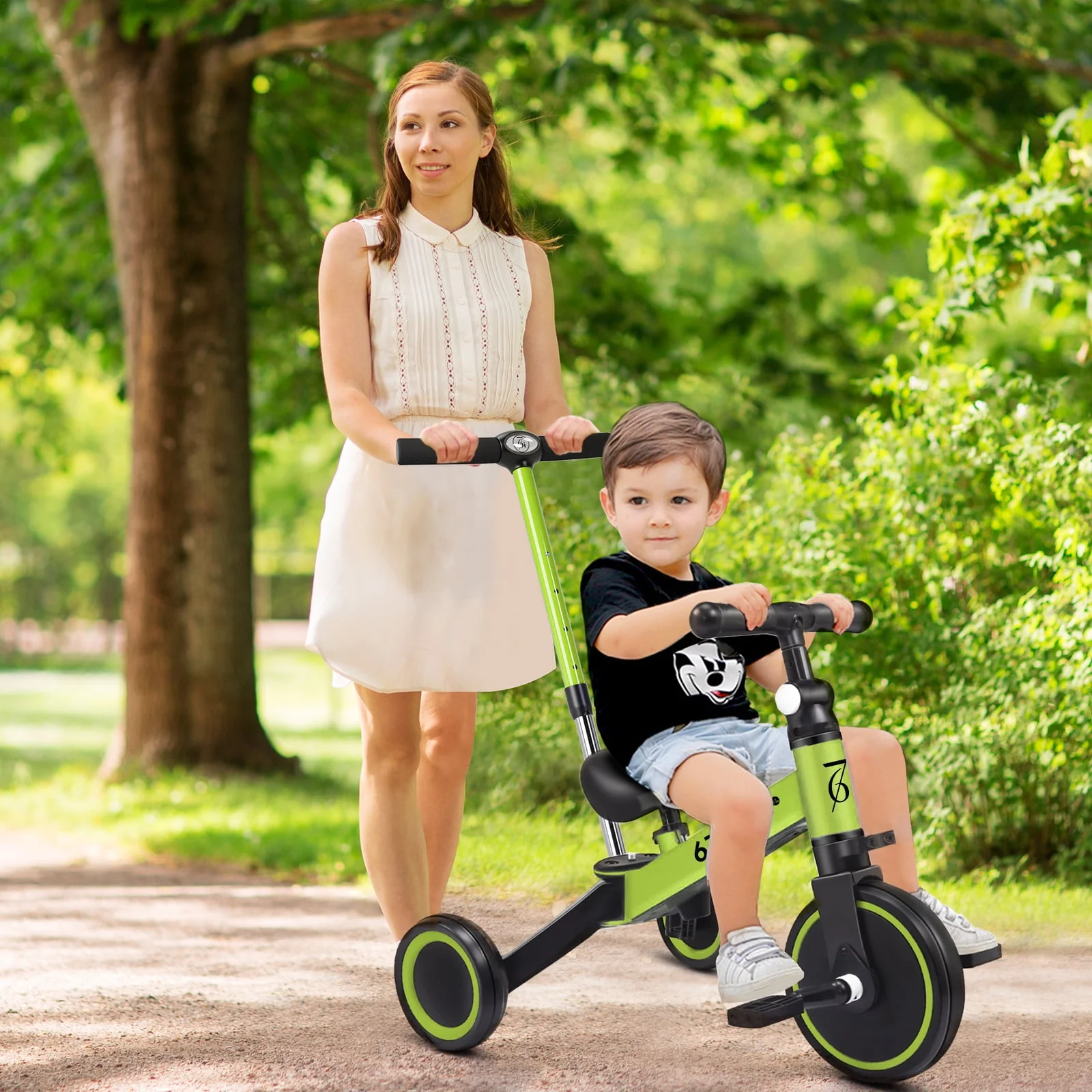 KORIMEFA Toddler Bike with Push Handle,Tricycles for 1 to 3 Years Old, Toddler Tricycle with Push Handle for Boy Girl, Baby Bike Balance Bike