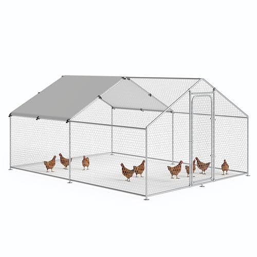 Large Metal Chicken Coop with Waterproof and UV-Resistant Cover