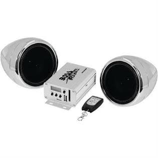 Boss Audio MC520B 600 Watt Motorcycle ATV Sound System with FM Tuner Bluetooth (Silver)