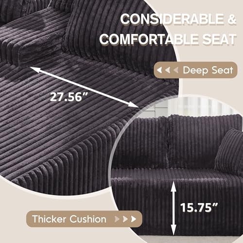 Modular Sectional Sofa Couches L-Shape Couch 3 Seat Modular Sofa Memory Foam Sectional Couches for Living Room