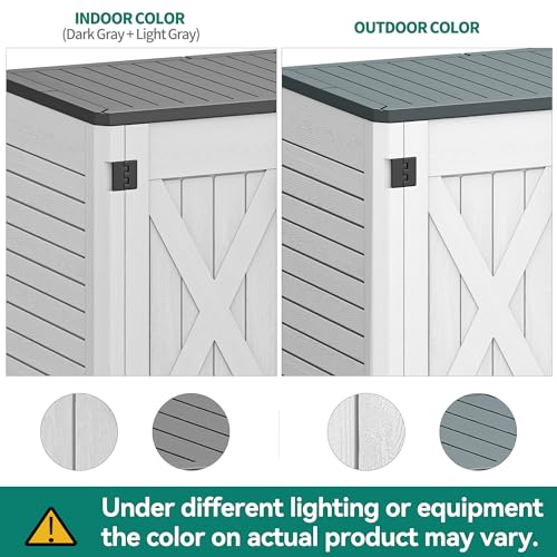 YITAHOME Outdoor Horizontal Storage Sheds w/o Shelf, Weather Resistant Resin Tool Shed, Multi-Opening Door for Storage of Bike, Trash Cans