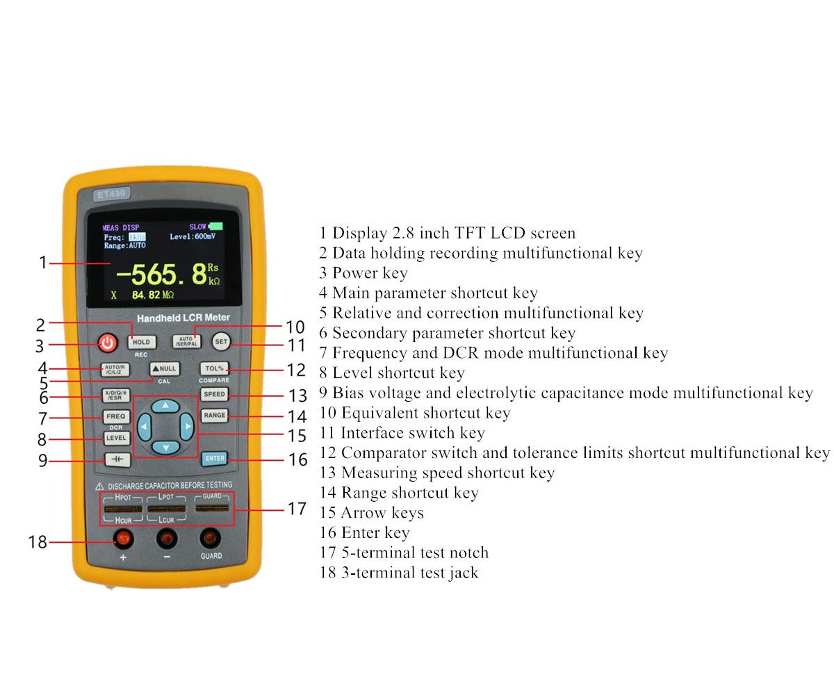 East Tester ET430 Handheld Digital LCR Meter Portable Capacitance Tester Multifunction Digital capacitance inductance Resistance Tester