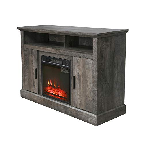 PatioFestival Electric Fireplace TV Stand Entertainment Center Corner Fire Place Heaters Tv Console with Generic Rustic Furniture for TVs up to 42"