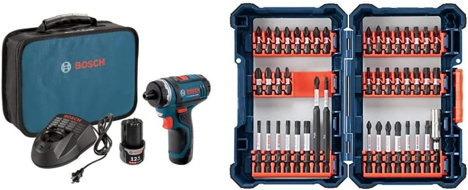 Bosch PS21-2A 12V Max 2-Speed Pocket Driver Kit with 2 Batteries, Charger and Case , Blue
