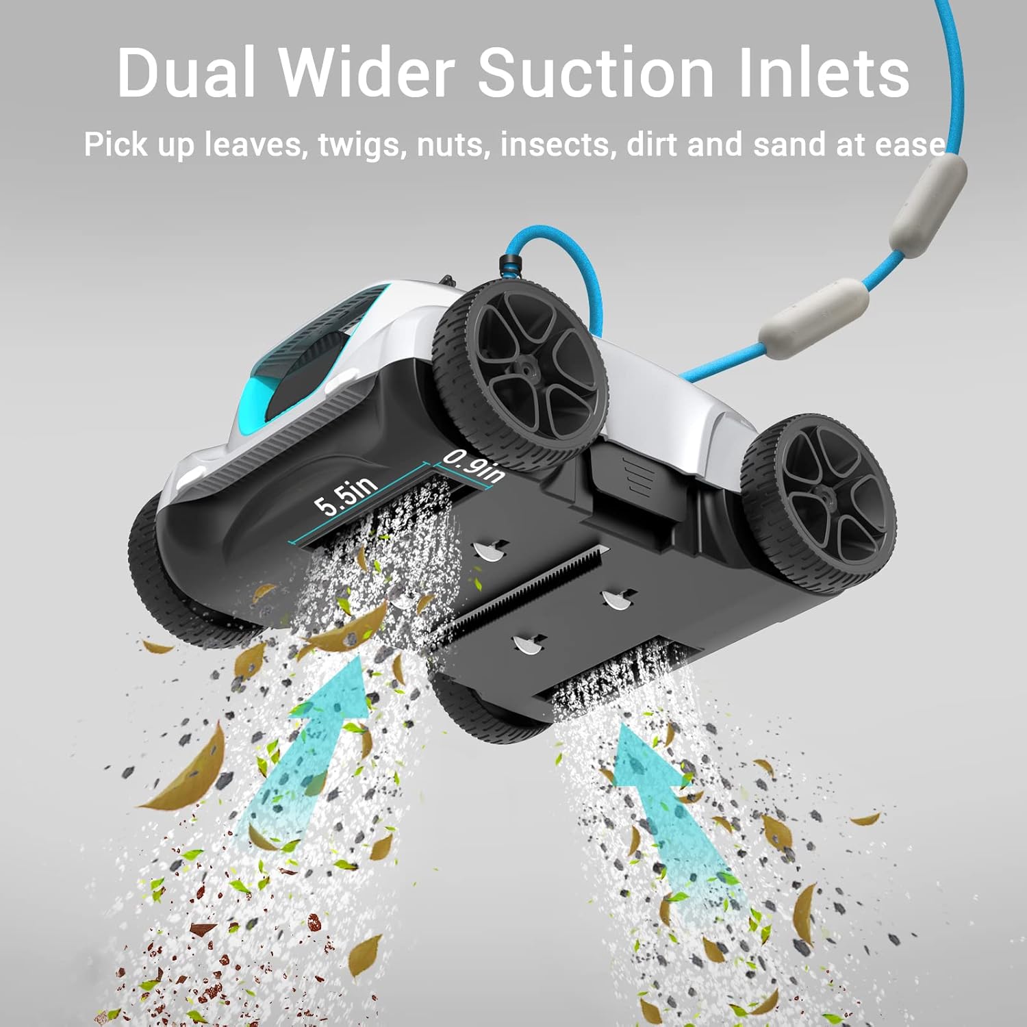 AIPER Automatic Robotic Pool Cleaner, Strong Suction with Dual-Drive Motors, Ideal for Above and In-Ground Swimming Pools up to 33 Feet, Lightweight