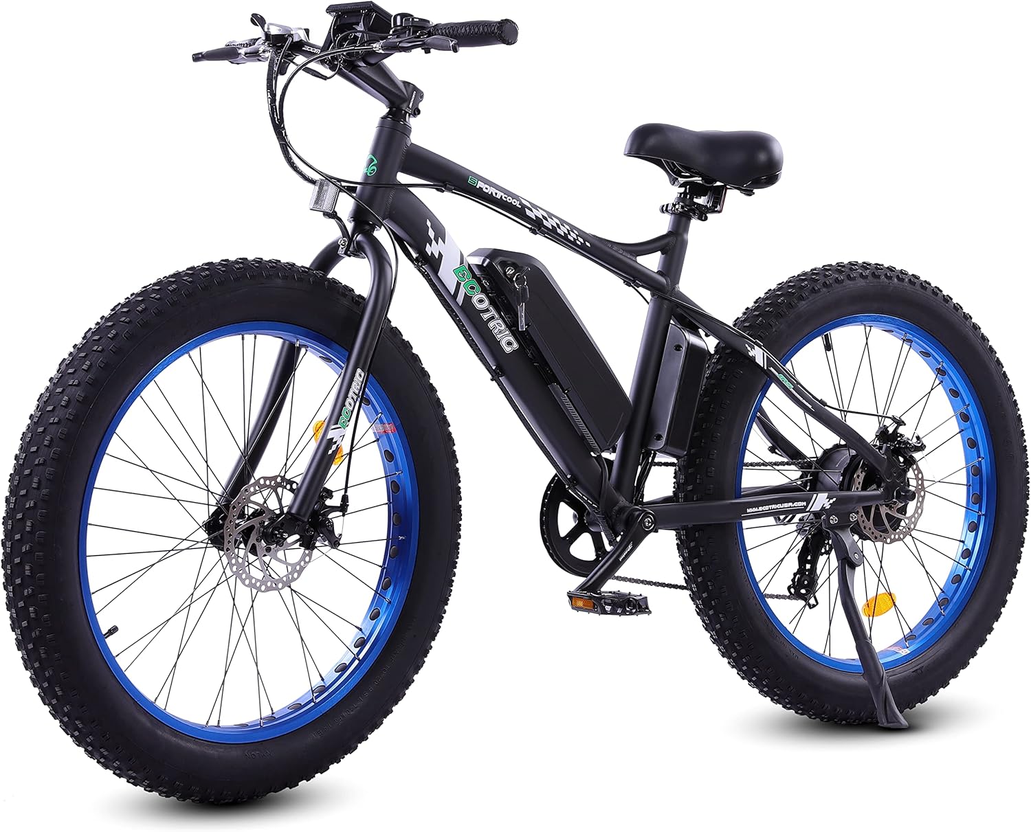 ECOTRIC Electric Powerful Bicycle 26&ldquo; Fat Tire Bike 500W 36V/12.5AH Battery EBike Moped Snow Beach Mountain Ebike Throttle & Pedal Assist