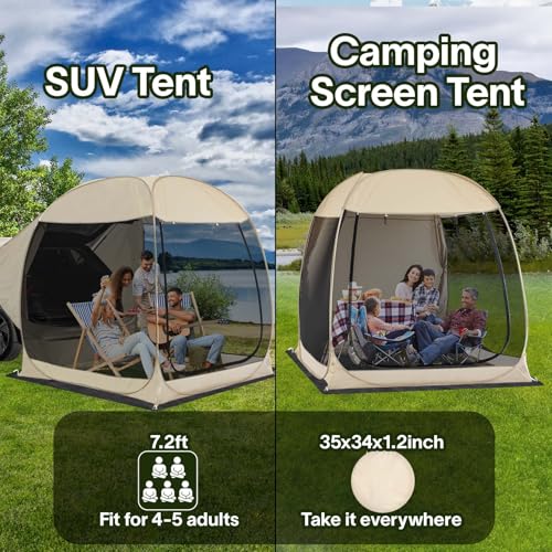 Alvantor Screen House Gazebo, 6-10-15 Person Pop Up Igloo Screened Canopy Tent with Mosquito Netting Sides