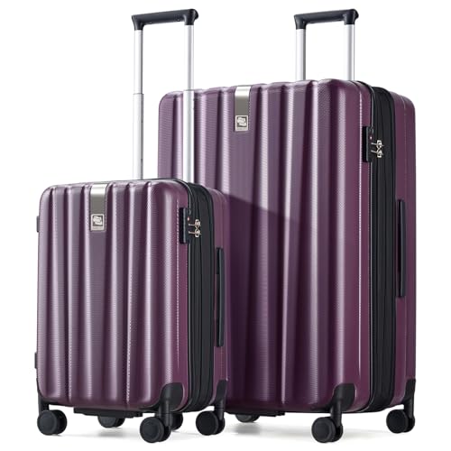 Hanke 29 Inch Luggage Suitcases With Spinner Wheels Lightweight PC hardside Rolling Suitcase With Travel Lock, Checked-Large 29-Inch(Blackish Green)