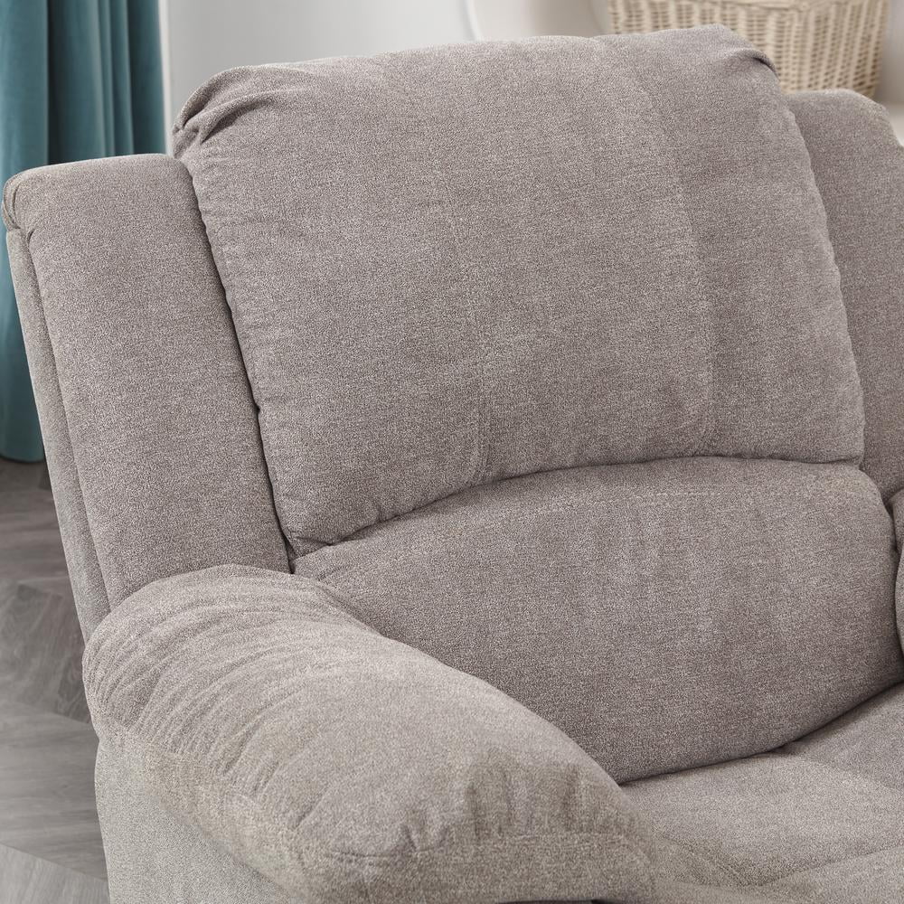 Comfort Pointe Troy Ash Grey Microfiber Glider Rocker Recliner