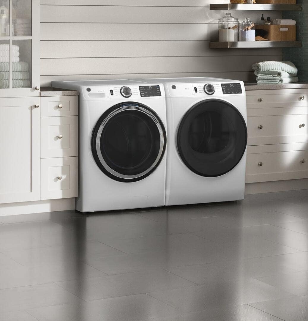 GE GFW550SSNWW 28" Front Load Washer with 4.8 cu. ft. Capacity UltraFresh Vent System with OdorBlock Microban Antimicrobial Technology and Built-in