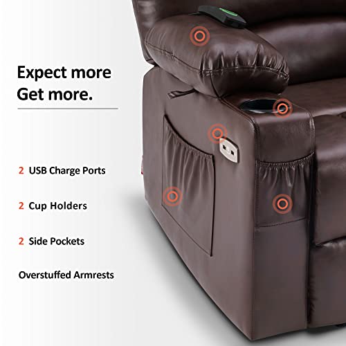 MCombo Oversized Power Lift Recliner Chair for Elderly, Lift Chair with Heat and Massage, Lift Recliner for Big and Tall, Cup Holders