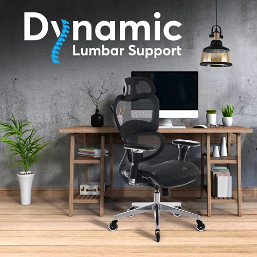 Oline ErgoPro Ergonomic Office Chair, Rolling Desk Chair with 4D Adjustable Armrest, 3D Lumbar Support, Blade Wheels