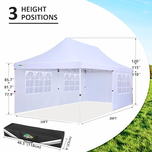 10x10 Pop Up Canopy Tent with 4 Sidewalls and Mesh Windows 2.0