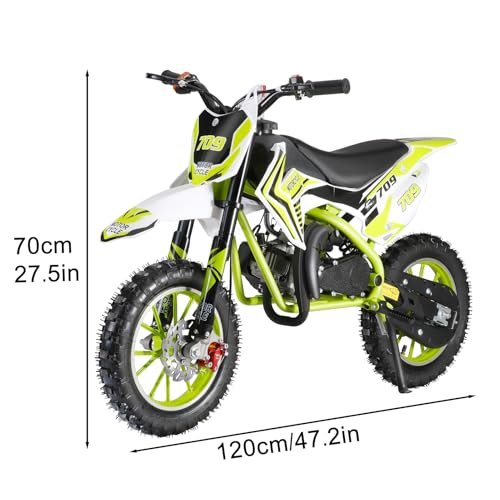 Honrane 50cc Dirt Bike for Kids, 2-Stroke Gas Power Motocross Bike, Off Road Mini Dirt Bike, Cool Appearance Kids Dirt Bike, Gas Motorcycle