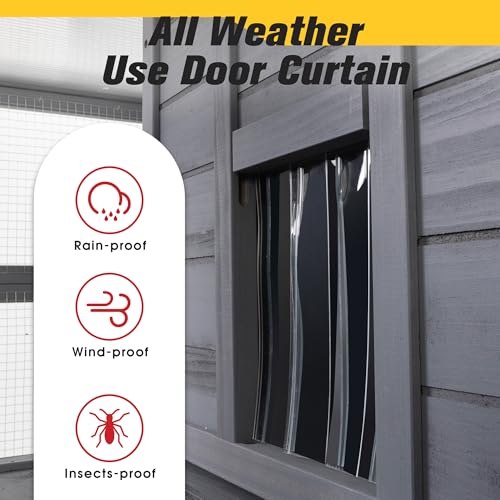 COZIWOW 70Inches Large Stable Spacious Wooden Catio Outdoor Cat Enclosure with Perches and Condos, Cat Cage Indoor with Waterproof Roof