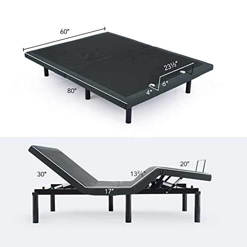 VONLUCE Motorized Bed Frame with Remote Control, Zero Clearance Adjustable Bed Base