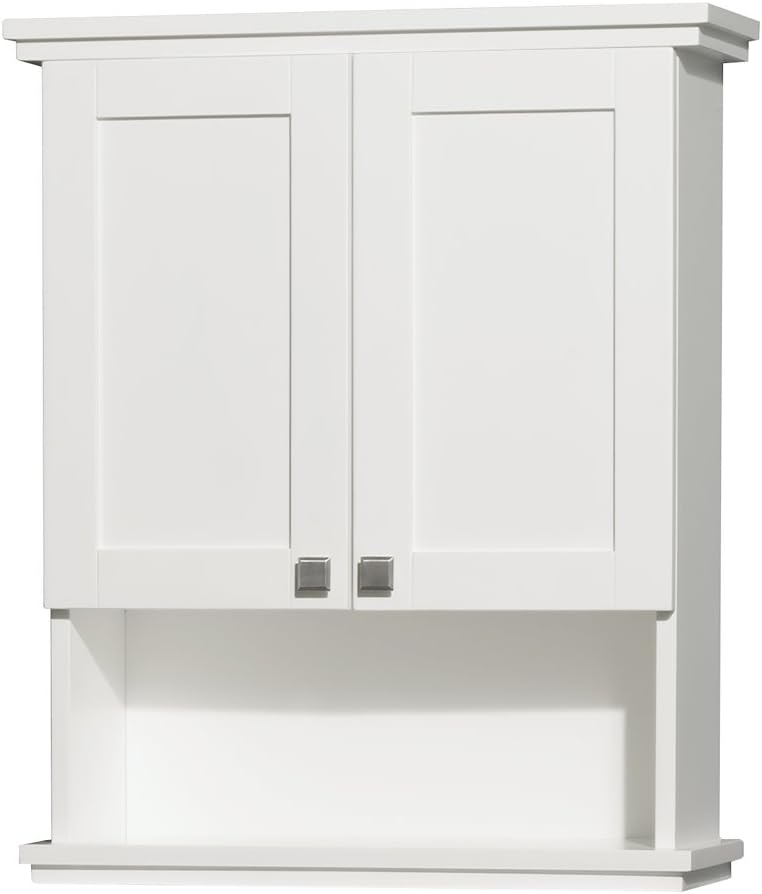 Wyndham Collection Acclaim Solid Oak Bathroom Wall-Mounted Storage Cabinet in Espresso