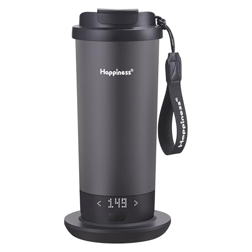 Happiness Self-Heating Travel Mug 20oz,Smart Rechargeable Electric Temperature Control Heated Coffee Cup