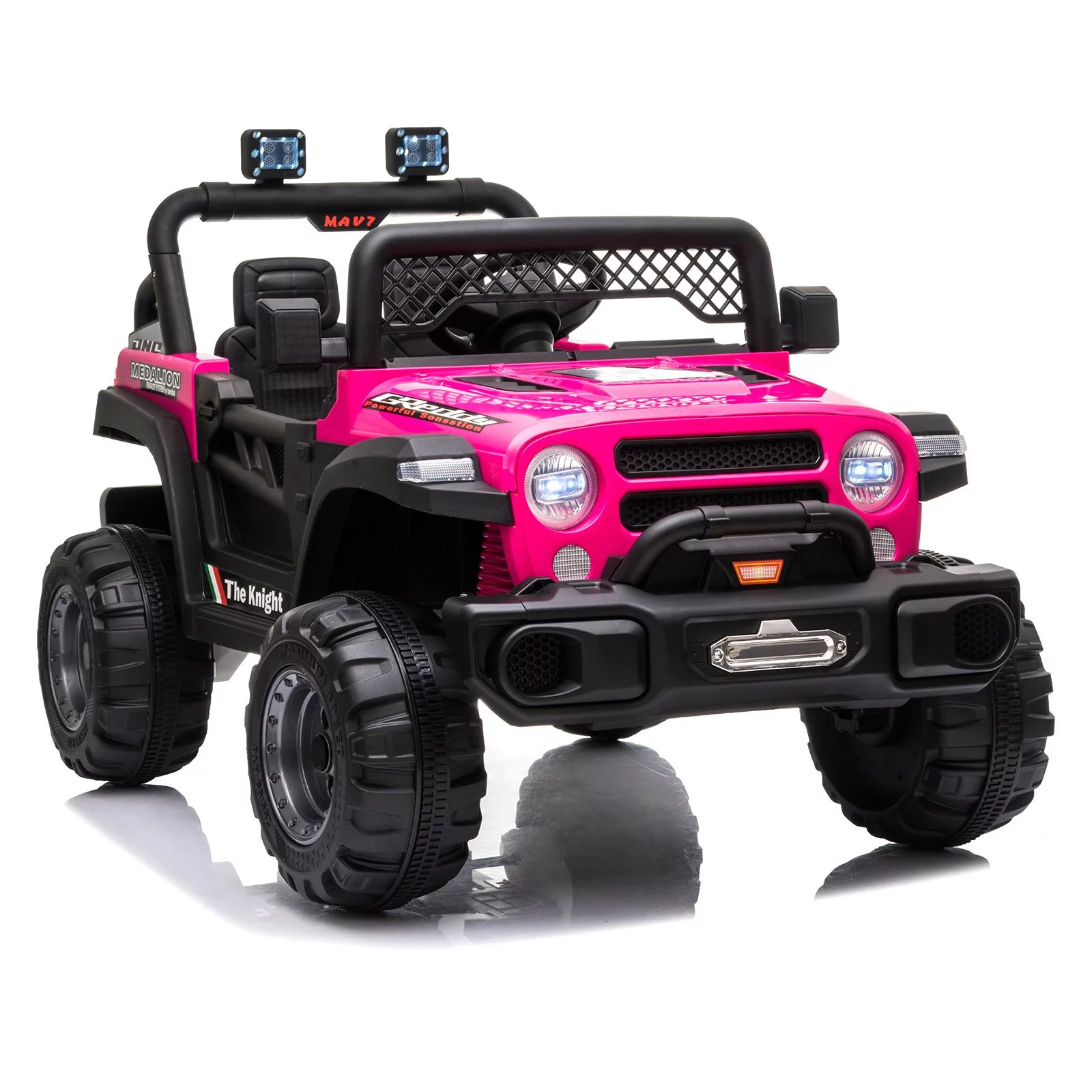 Ktaxon Ride on Truck, Dual Drive Electric 12V Battery Powered Kids Toddler Motorized Off-Road Vehicles Toy Car, Rose Red