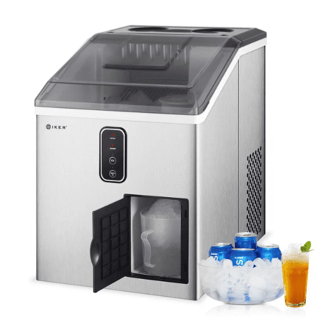 IKER Countertop Ice Maker and Ice Shaver Machine 33lb/24H, Portable 2-in-1 Ice Machine with LCD Display