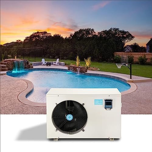 Swimming Pool Heat Pump, Pool Heater for In-Ground and Above Ground Pools, Max Output 37960BTU, Electric Heater Pump for Pools