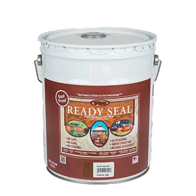 Ready Seal 5 gal Pail Exterior Wood Stain & Sealer, Dark Walnut