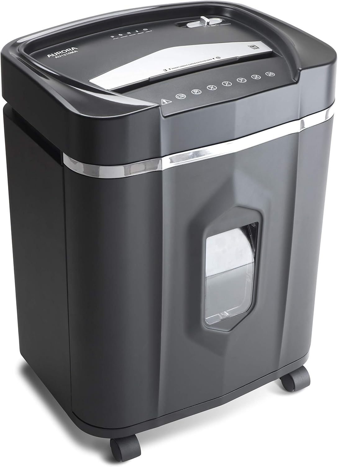 Aurora High Security JamFree AU1000MA 10-Sheet Micro-Cut Paper / CD / Credit Card Shredder with Pull-Out Wastebasket