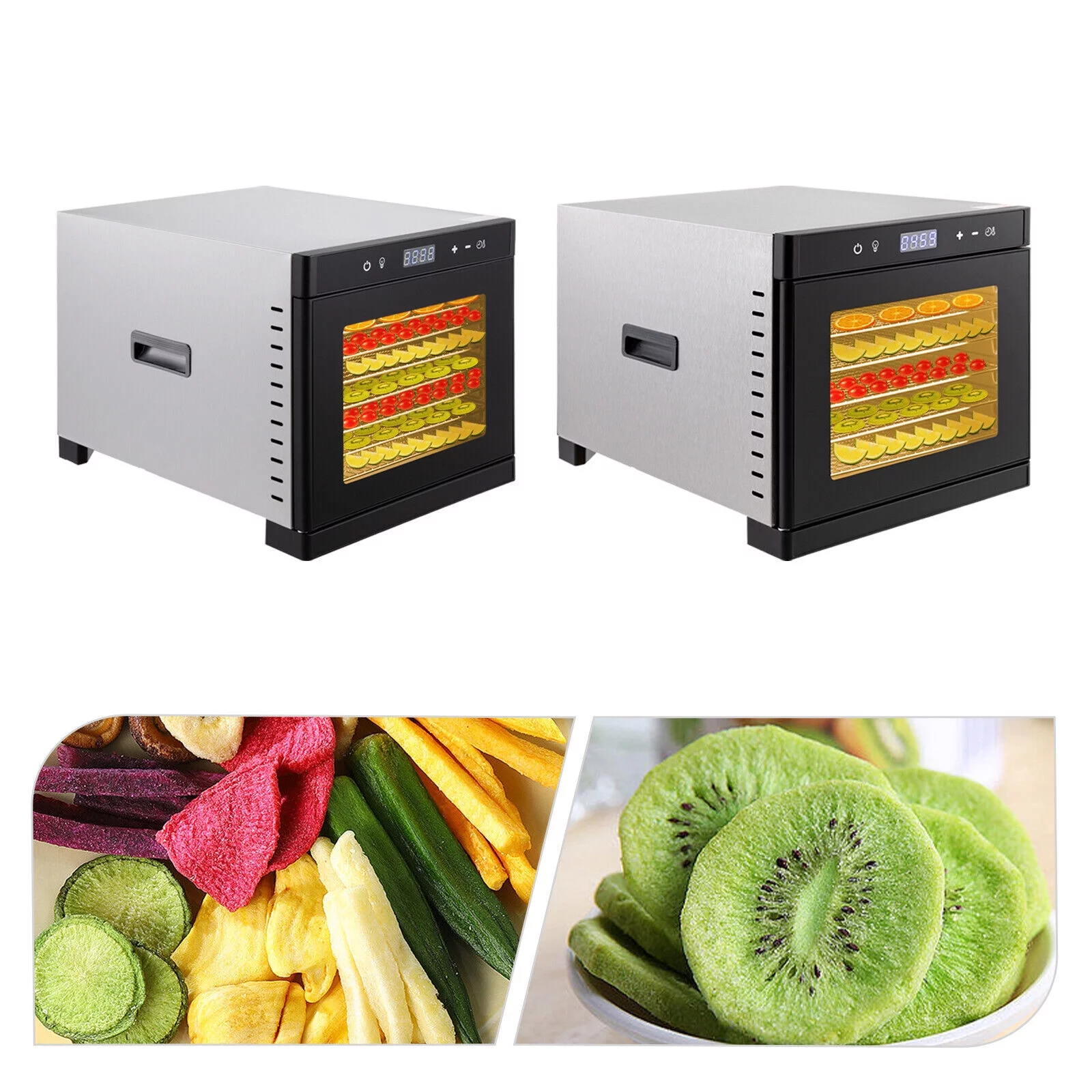 6/8 Trays Food Dry Dehydrator Stainless Steel Meat Fruit Vegetable Dryer Machine