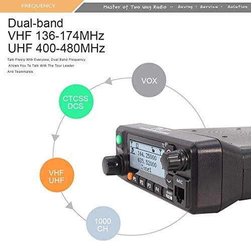 TYT MD-9600 Dual Band Digital DMR Mobile Car Truck Transceiver, VHF/UHF 3000 Channels,10000 Contacts, 250 Zones, 50W VHF/45W UHF