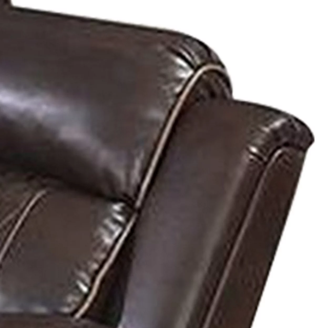 Seda 80 Inch Power Reclining Sofa USB Port Dark Brown Vegan Faux Leather- Saltoro Sherpi
