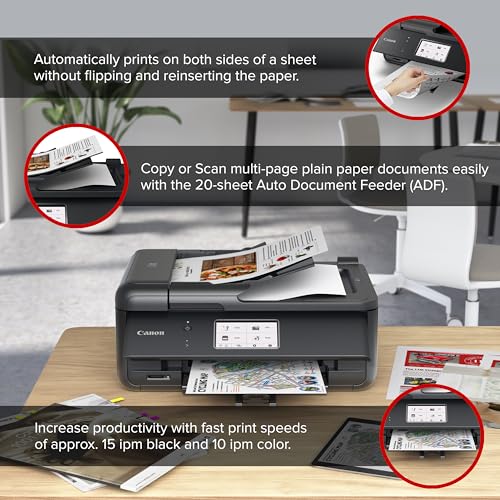 Canon PIXMA TR8620a - All-in-One Printer Home Office|Copier|Scanner|Fax|Auto Document Feeder | Photo, Document | Airprint (R), Android, Black