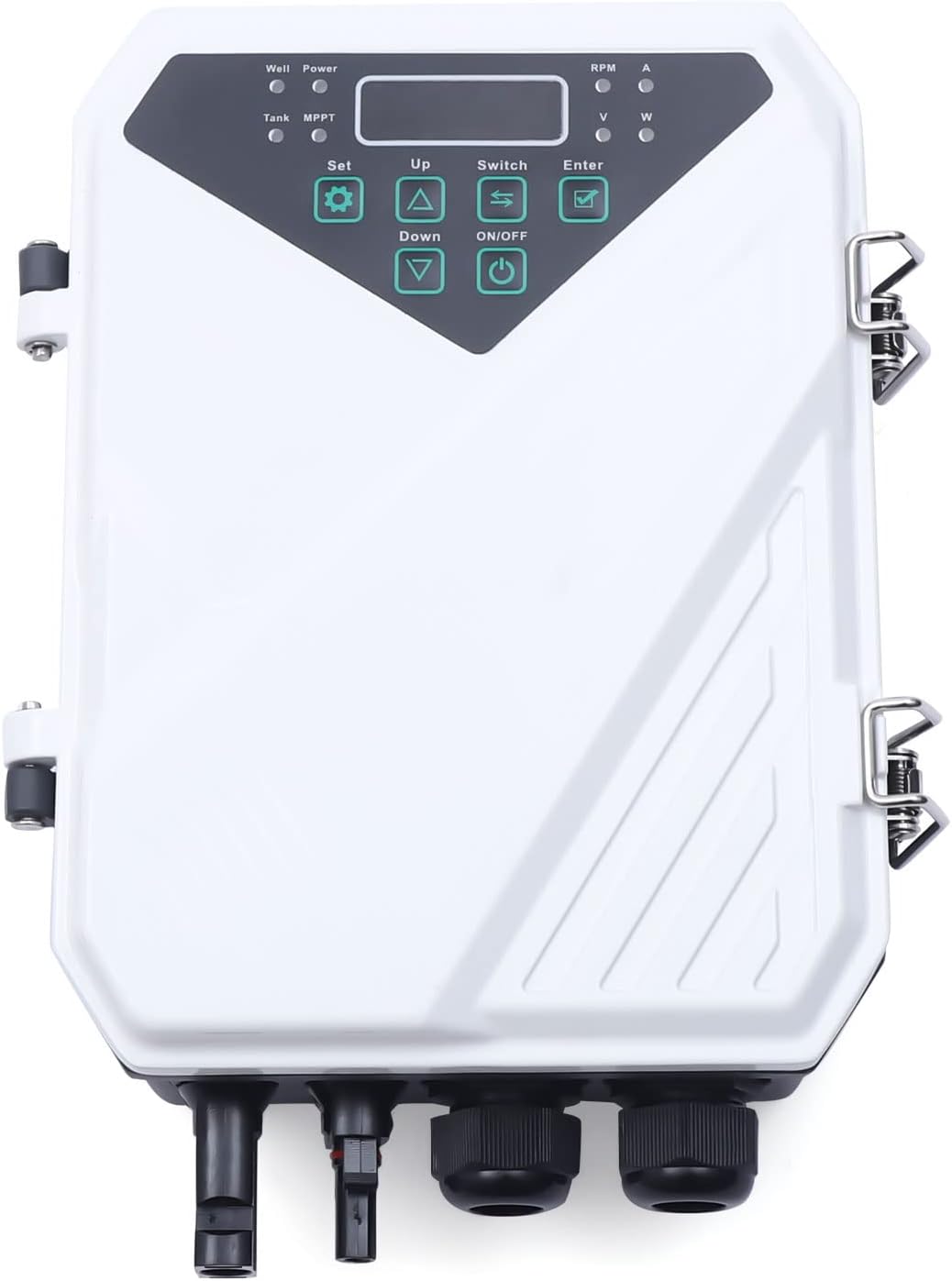 Solar Water Pump Solar Pool Pump with MPPT Controller Solar Well Pump Kit Powered Water Pump 1500W Stainless Steel Deep Well Submersible Pump for