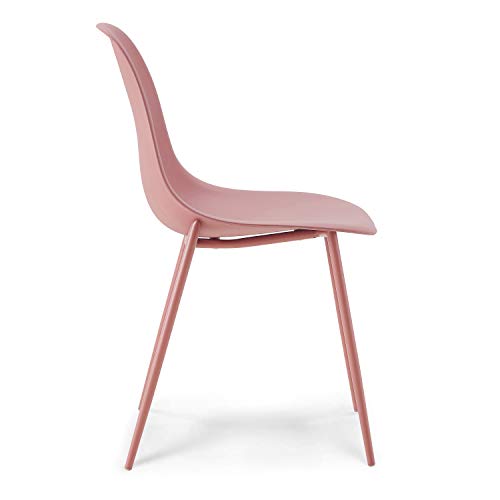 POLY & BARK Isla Modern Kitchen Chairs Set of 4 - Plastic Dining Chair with Metal Legs