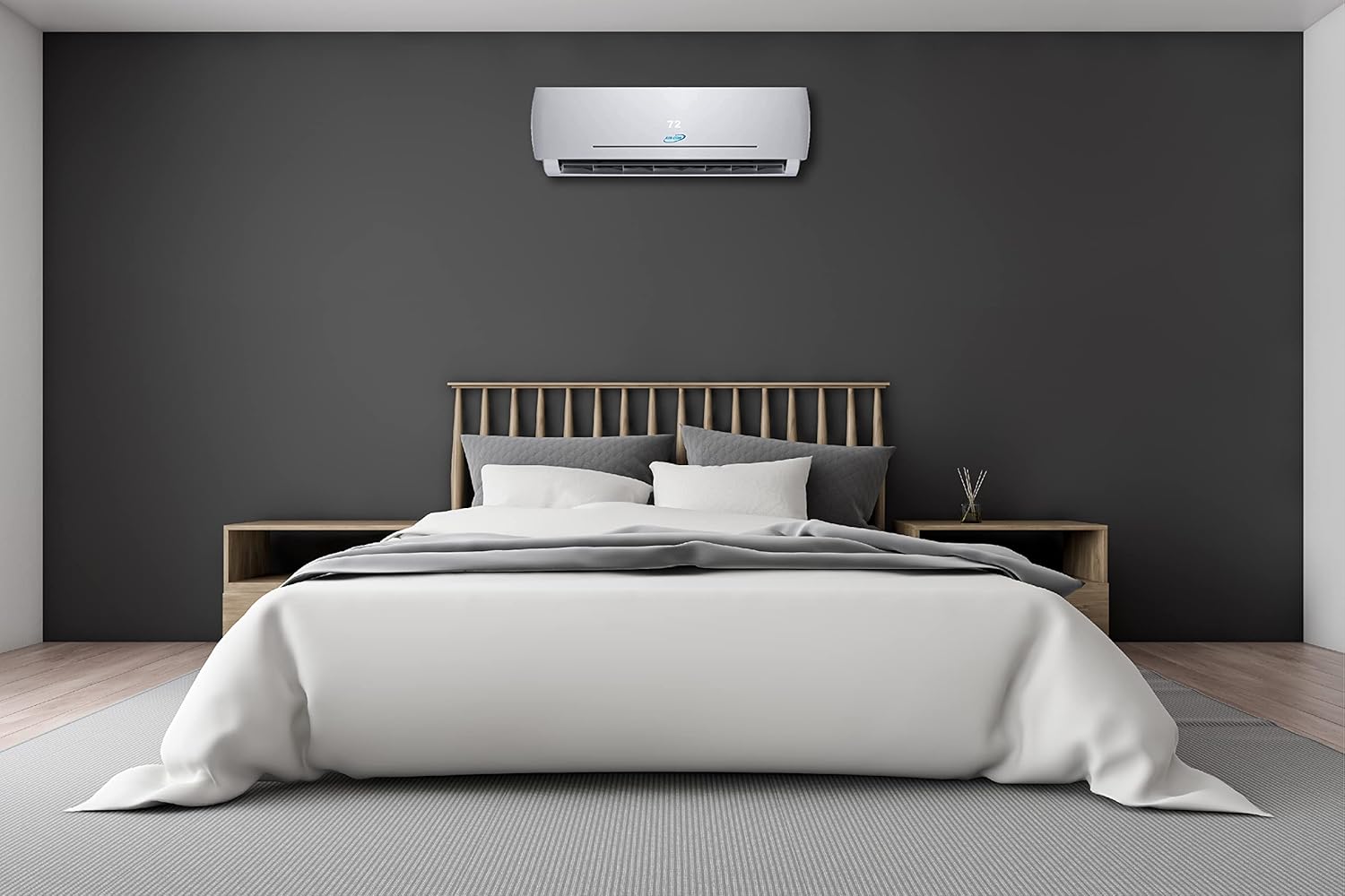 Air-Con Blue Series 3 Ductless Mini Split Air Conditioner Inverter Heat Pump Complete Unit with 15 ft Kit (12,000 BTU)